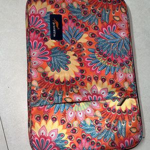 Multicoloured Laptop Cover With Peacock Design