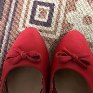 Red Color Low Wedges