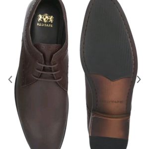 Red Tape Men Brown Leather Formal Derbys