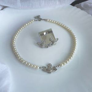 Vivienne Westwood Silver Pearl Necklace Set