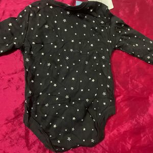 Star print Black Babysuit