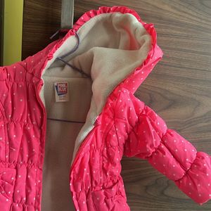 Pink Winter Jacket For Baby Girl