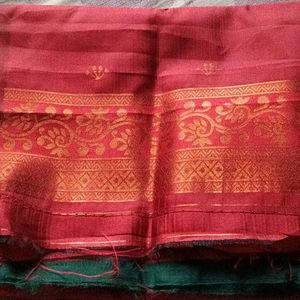 Beautiful Kerala Silk Saree With Blouse Piece