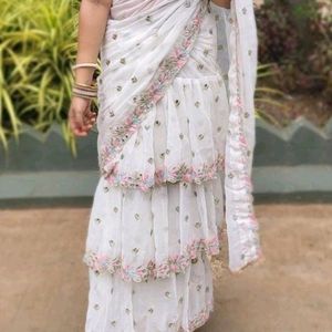 Gorgette Stone Beeds Saree