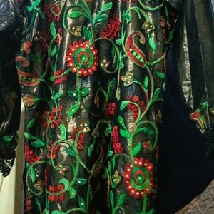 Sale Today Thread Embroidery Red And Green Suit