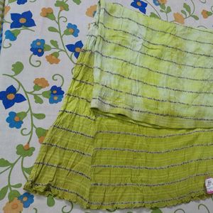 Shaded Lime Green Long Skirt