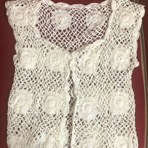 White Crochet Shrug