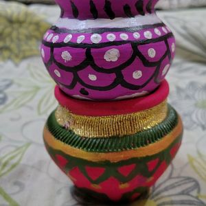 🪔Diwali Gift 🎁 2 Decorative Matki 😍 handicraft