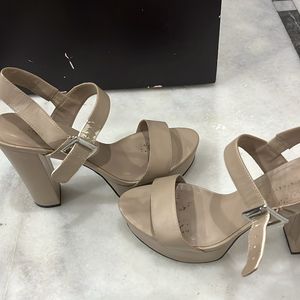 Charles And Keith Nude Pink Block Heels