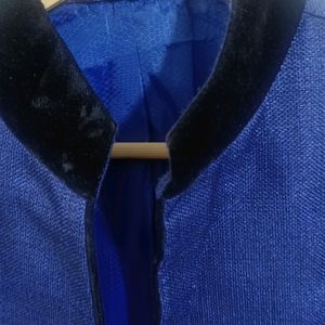 Navy Blue Blazer With BLACK Colour Design