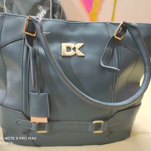 Diana Korr Navy Blue Solid Shoulder Bag