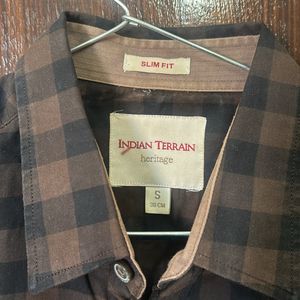 Branded Brown Check Shirt Indian Terrain