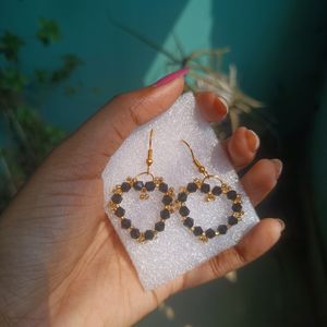 Black Crystal Bead Earing