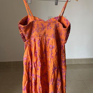 Rust Orange  Floral Mini dress