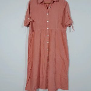 Peach Cotton Casual Kurta(women's)