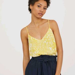 H&M Yellow Spaghetti Back Style strappy top