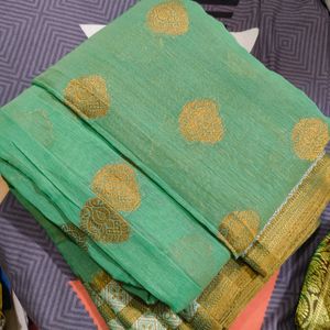 Women Light Green Cute Saree