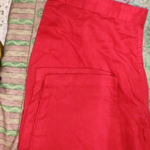 Red Cotton Pant