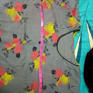 Charcoal Floral Kurti