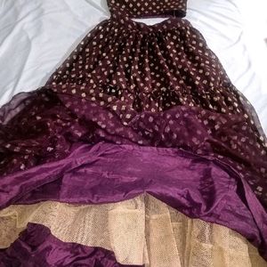 Burgundy Ethnic skirt and top full flared & Heavy