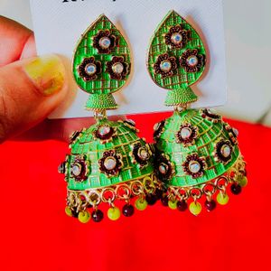 New Meenakari Jhumka 6 Colors Available