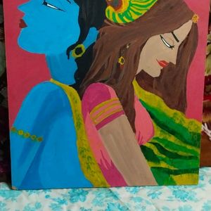 Handmade Radha Krishna Painting 🎨