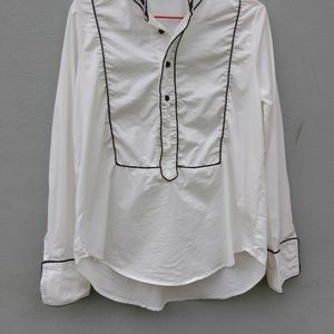 White Pipping Full Sleeve Shirt