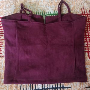 Wine Red Crop Top