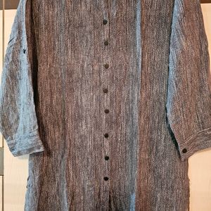 Grey Buttoned Kurta