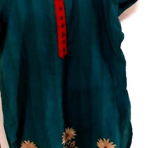 Pure Cotton Heavy Embroidery Work Kurti With Dupat