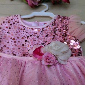 Babyhug Pink Party Wear Frock