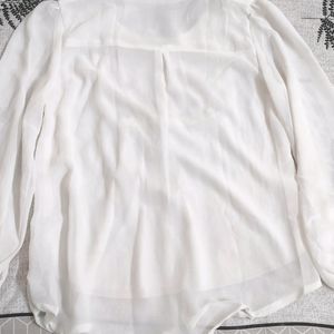 Trendy Y2k White Fancy Top