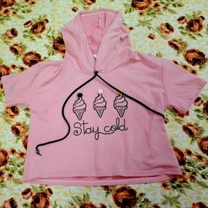 K-pop Idol Korean Baggy Crop Hoodie