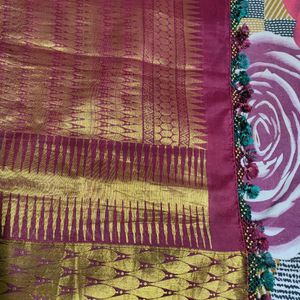 Green And Maroon Silk Saree