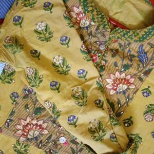 A-line Yellow Kurti For Women