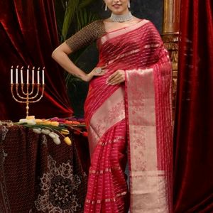 Organza Silk Saree For Festival Dhamaka