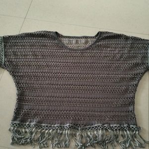 Grey Crap Top For Girls