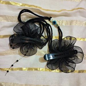 2  Stunning  Black Side Clip And 1 Cute Anklet Com