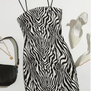 Zebra Striped Bodycon Dress