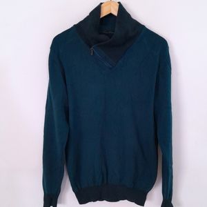 Teal Blue Sweater Styel T-Shirt (Men's)