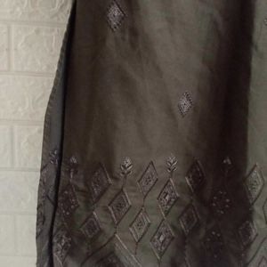 Coffee Brown Worked Kurta Pajama