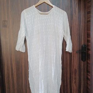 White Kurta Chiffon Type