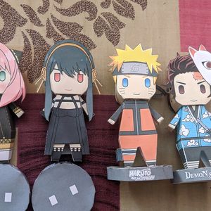 Pack Of 4 Anime Paper Figurines