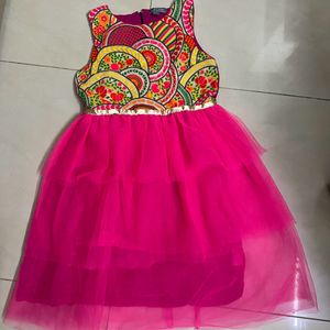 Magenta Embroided Frock