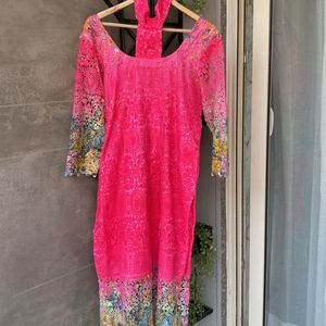 Pink Lace Kurti