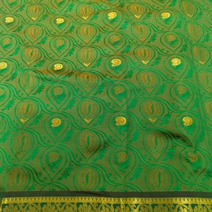 New Dark Green Golden Border Soft Saree