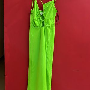 Green Color Cris Cross Dress From H&M