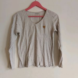 Casual Grey Full sleeved Top