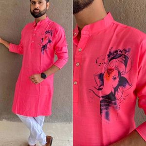 Ganapati Special Cotton Printed Kurta With Pajama