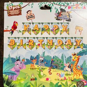 Jungle theme 17 piece party props